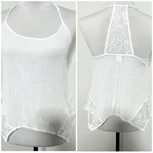 Linea Donatella Women’s Medium Sleeveless Camisole Lace Spaghetti Strap Top EUC